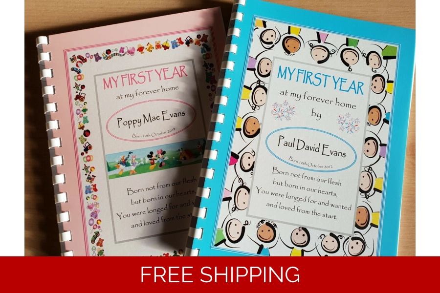 Personalised Adoption Memory/Record Book - First Year at my Forever Home